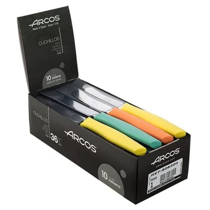 Set da 36 coltelli da burro seghettati - ARCOS - Nova - Lama in acciaio inox NITRUM® - 90 mm - 3 colori