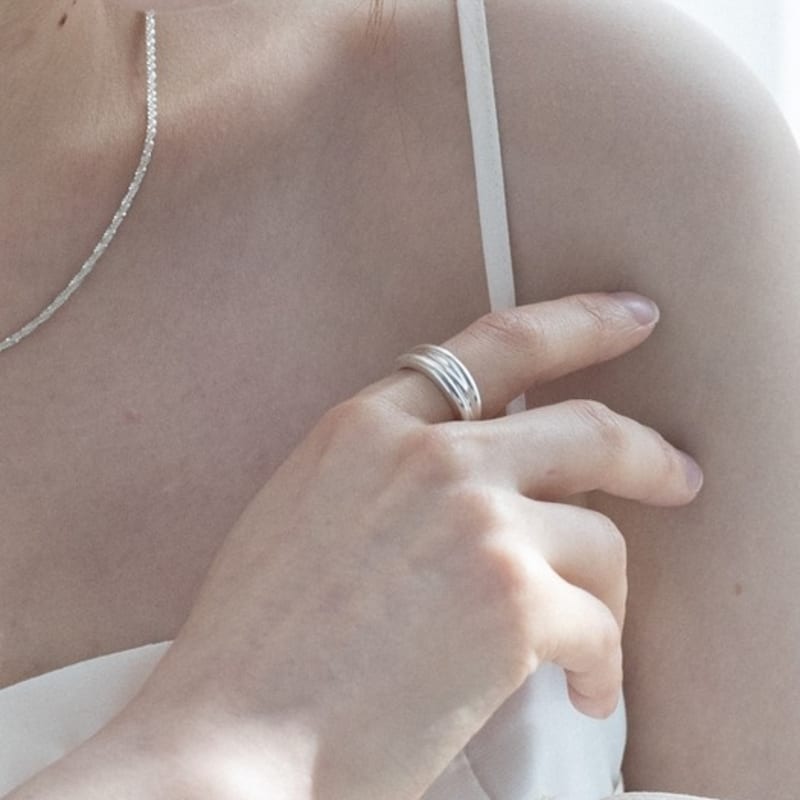 BEFORE MOONRISE [Silver 925] Line Bold Ring SR202 - 2color