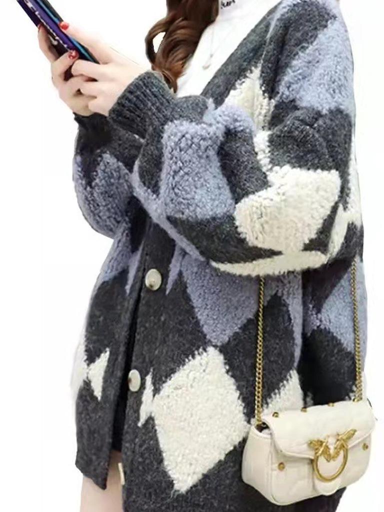 Oversized Ribbed Knit Cardigan Coat for Women - Autumn Fall Style