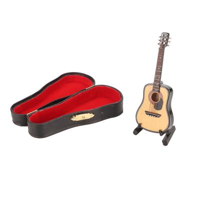 Miniatur Holz Gitarre Modell Exquisite Realistische Mini Musical Ornamente mit Lagerung Box für