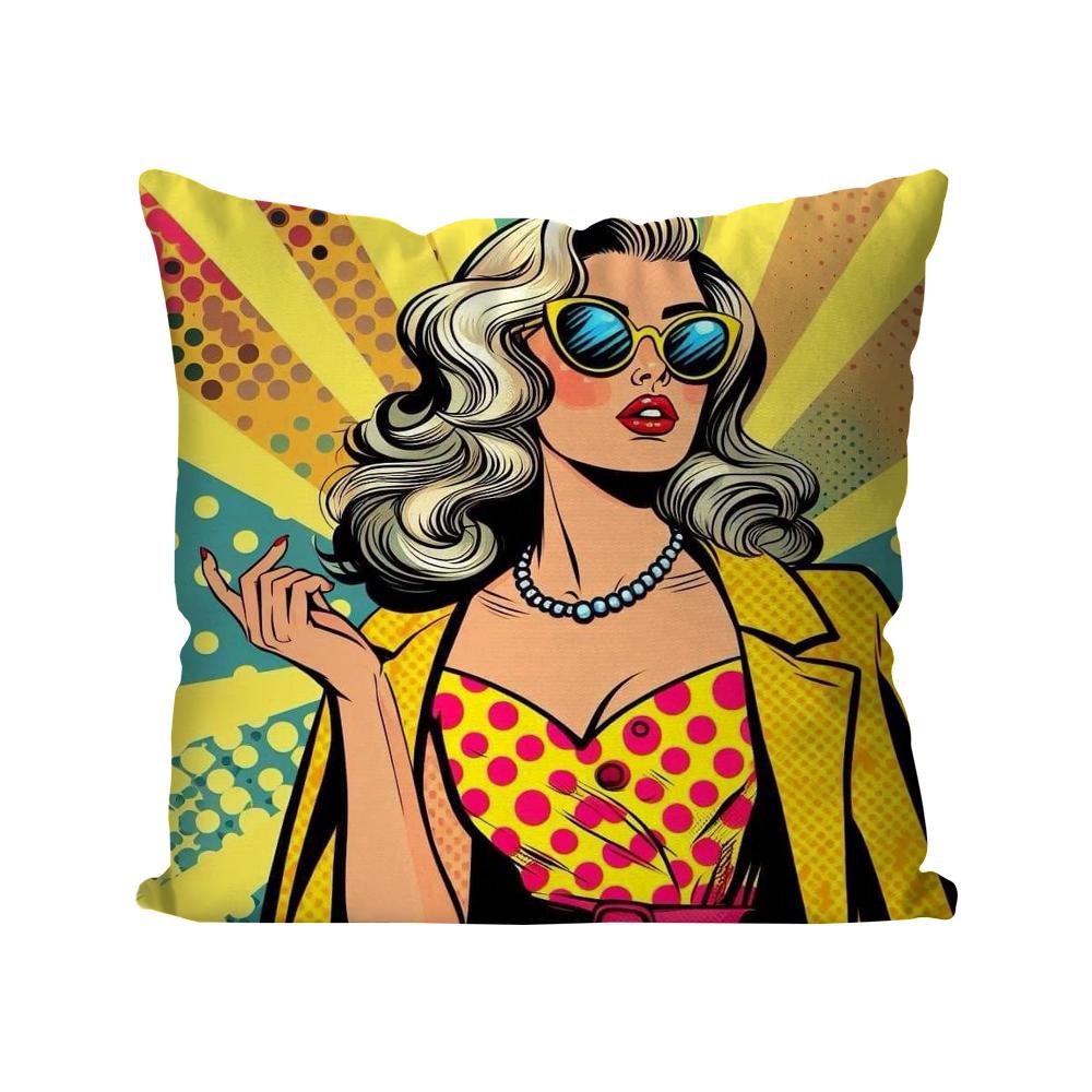 1pc Fashion POP Comic Portrait Pillow Case Square Pillow Bedroom Sofa LeisureComfortCushionCar Living Room Home Decoration 40X40