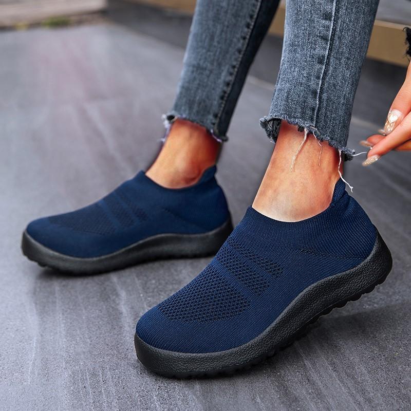 Módní dámské tenisky, ploché boty, dámské vulkanizované tenisky, dámské nazouvací ponožkové boty, měkké dámské tenisky, ženské boty
