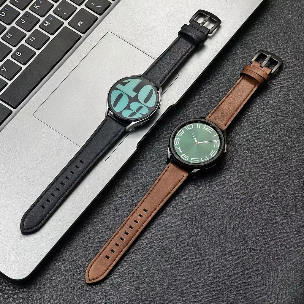 20mm 22mm Leather Strap for Redmi Watch 5 / 3 Active Lite Soft Business Wristband Strap for Samsung Galaxy Watch 7 6 5 4 Classic