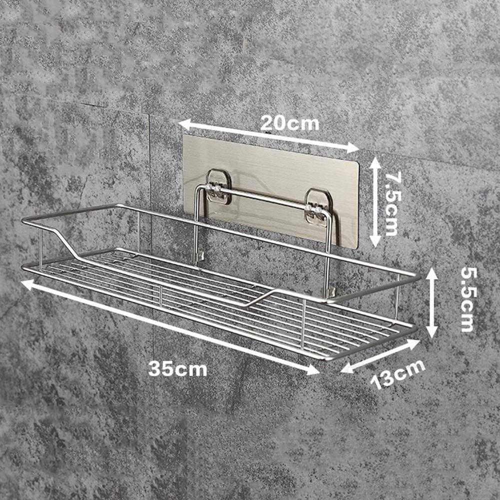 Bathroom Shelf Shower Wall Mount Shampoo Storage Holder With Suction Cup No Drilling Kitchen Storage Bathroom Accessories