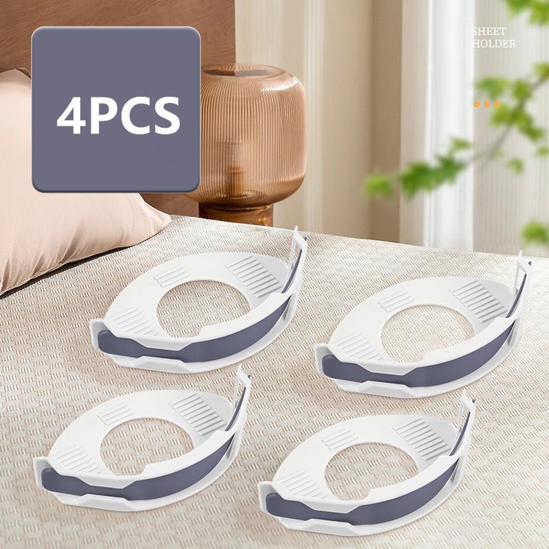 

4 шт. Зажим для фиксации простыни, Крепеж для покрывала, Ремни-держатели для одеяла, Зажимы, Невидимое противоскользящее фиксирующее устройство, Захваты для простыни серый
