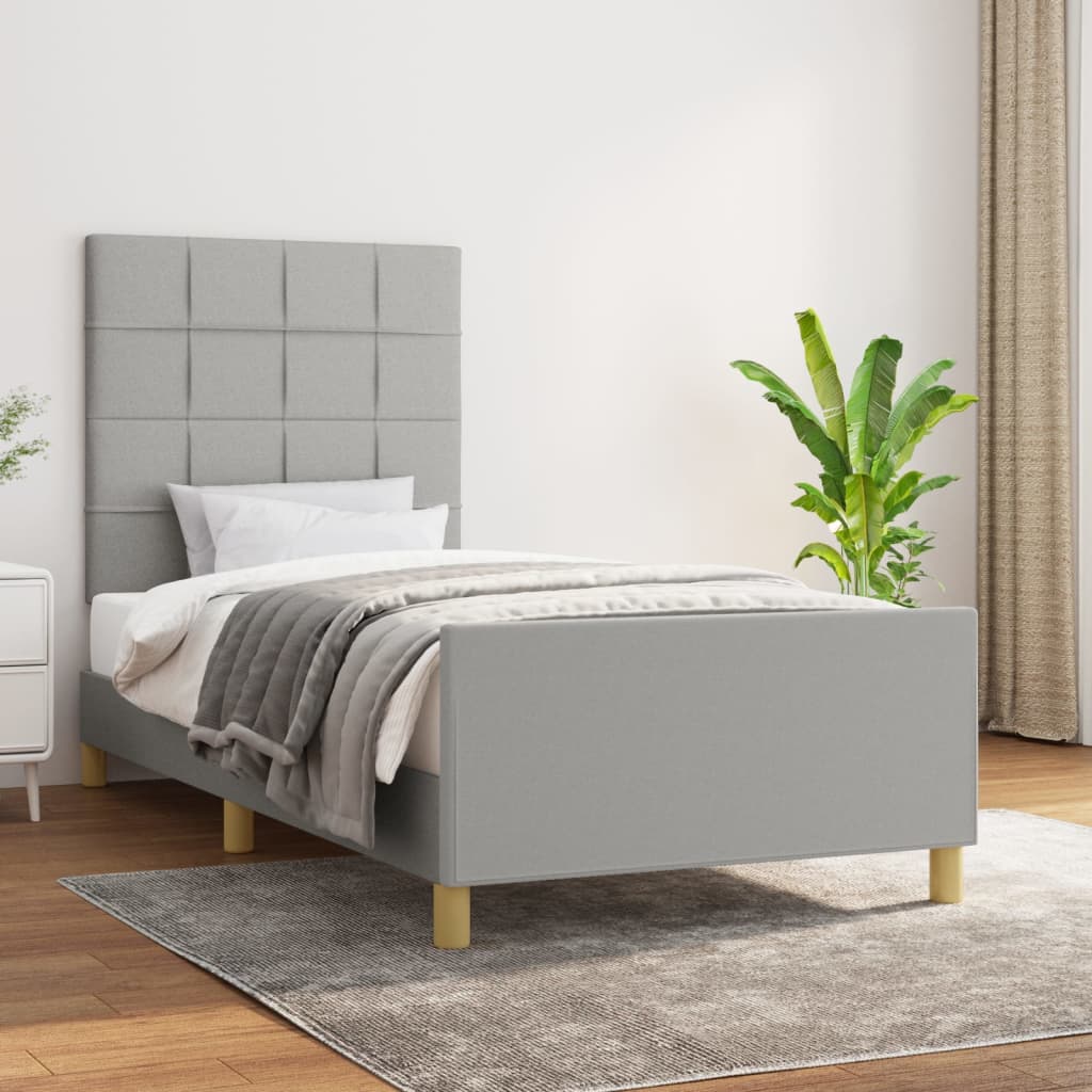Bed Frame without Mattress Light Grey 80 x 200 cm Fabric