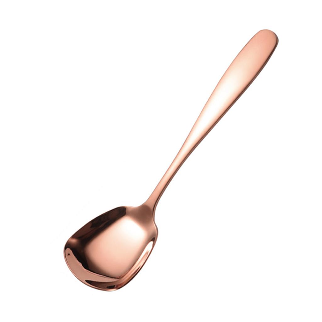 Brand New Hotels Kitchens Spoons Kitchen Tools Mirror Polish Rice& Soup Spoons Spoons Square Head Stainless Steel For Home