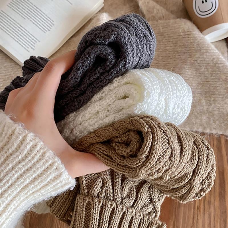 Girls Socks Spring Fall Korean Flipped Calf Sleeve Children Warm Autumn Winter Piled Socks Twisted Sock Sleeve