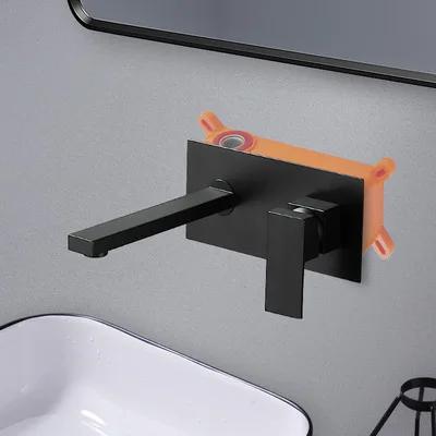Badewannenarmatur Heiß Kalt Wasserfall Wandmontage Wasserhahn Schwarz Chrom Badezimmer Waschbecken Armatur Mischbatterien Robinet Baignoire