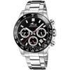 Montre - LOTUS - Montre Lotus chrono acier - Étanche - Cadran noir - Bracelet acier inoxydable