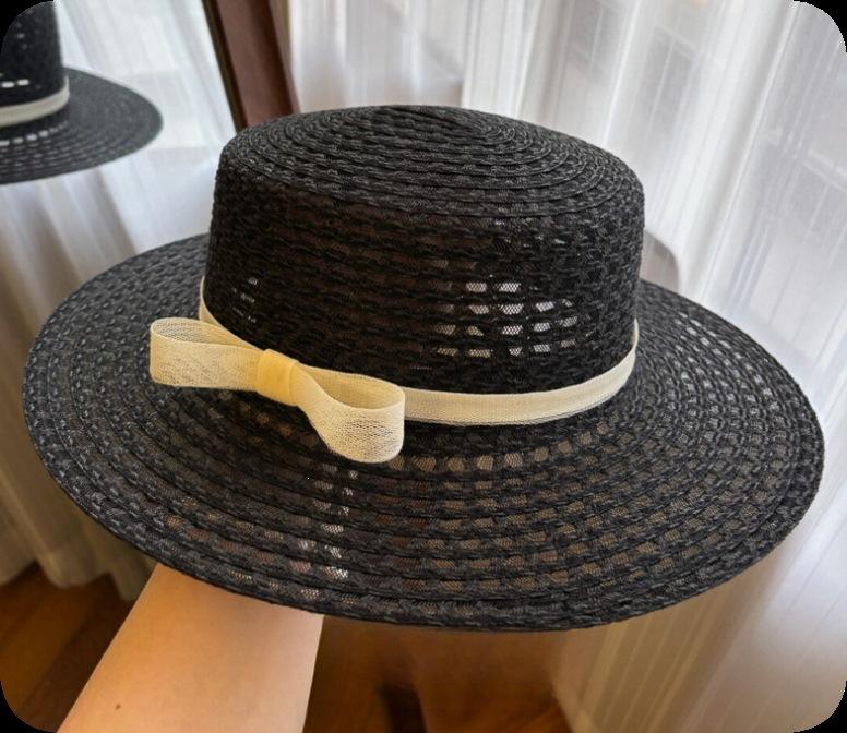 Spring and summer new bow seaside photo top hat children's sunshade straw hat beach vacation wind sun protection sun hat
