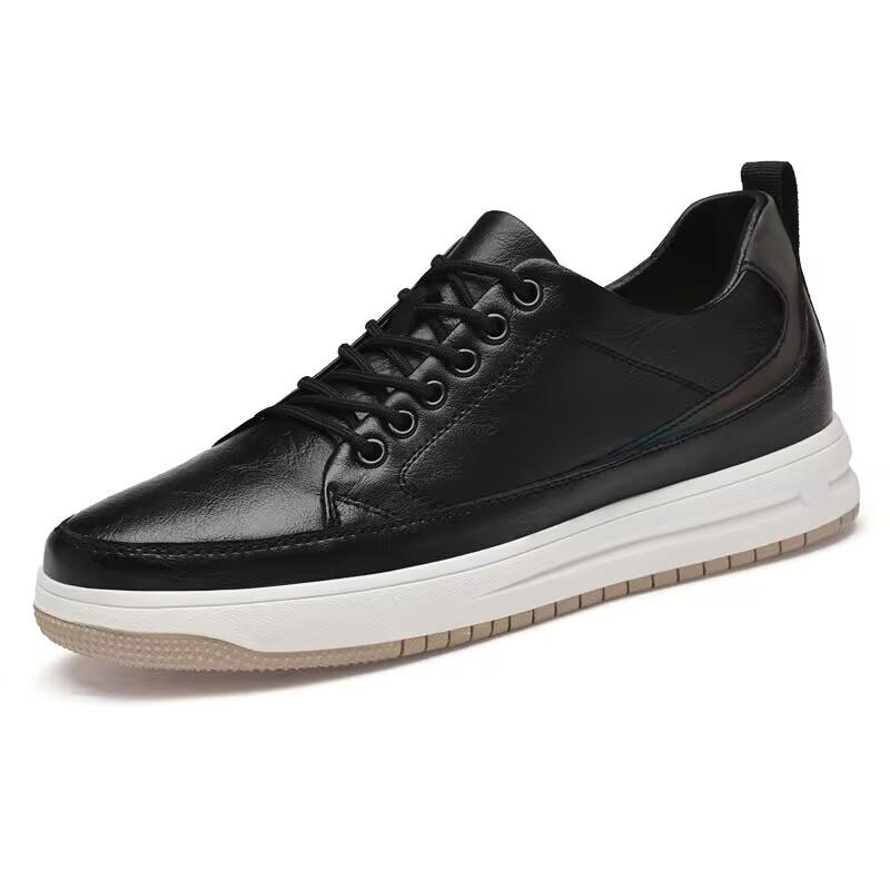 

Italian Brand Men s Genuine Leather Shoes Comfortable Soft Sole Insole 6 Centimeters Men s Casual Oxford Shoes Outdoor Sneakers 38 чёрный