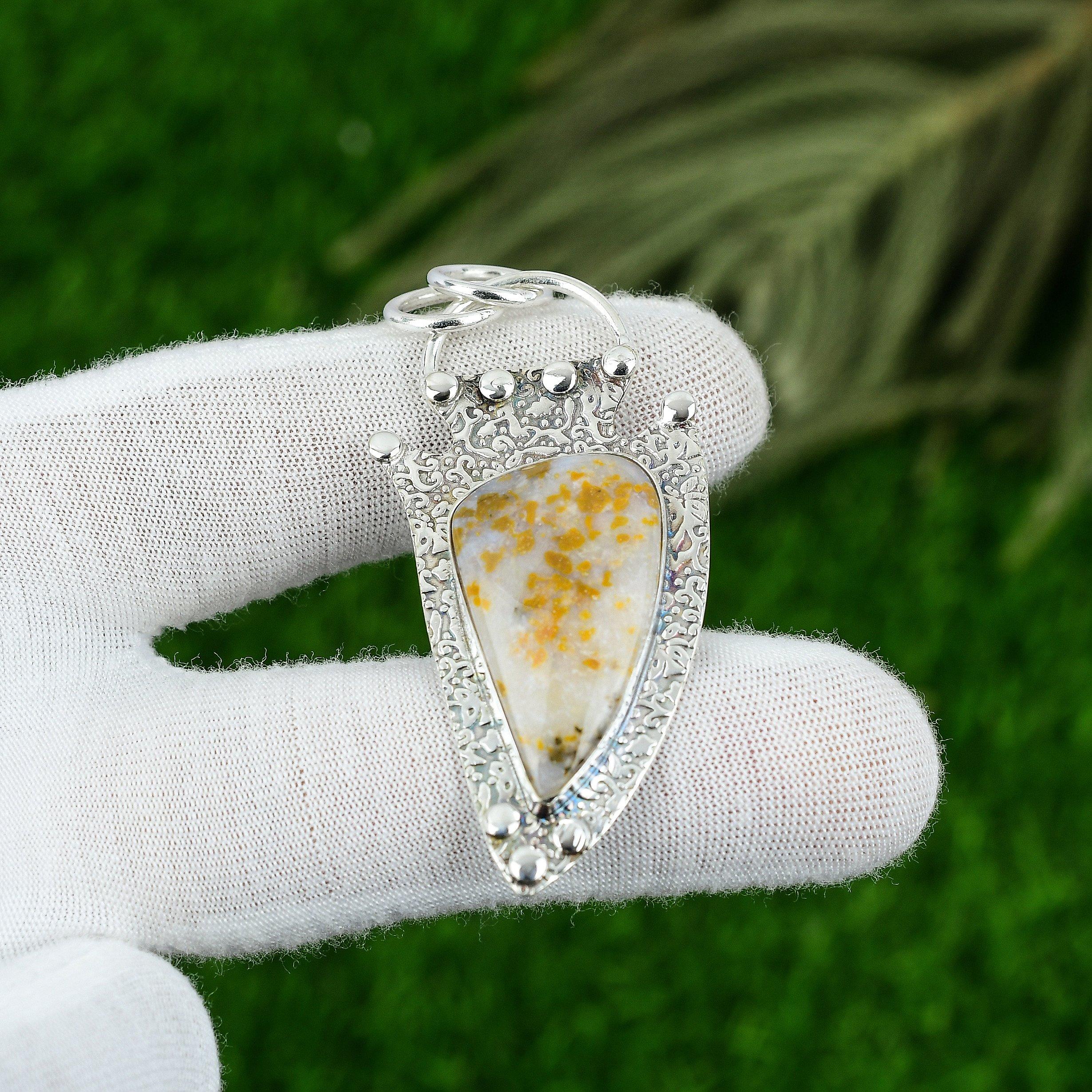 Sisters Day Deal Natural Polka Dot Agate New Pendant Jewelry 925 Sterling Silver