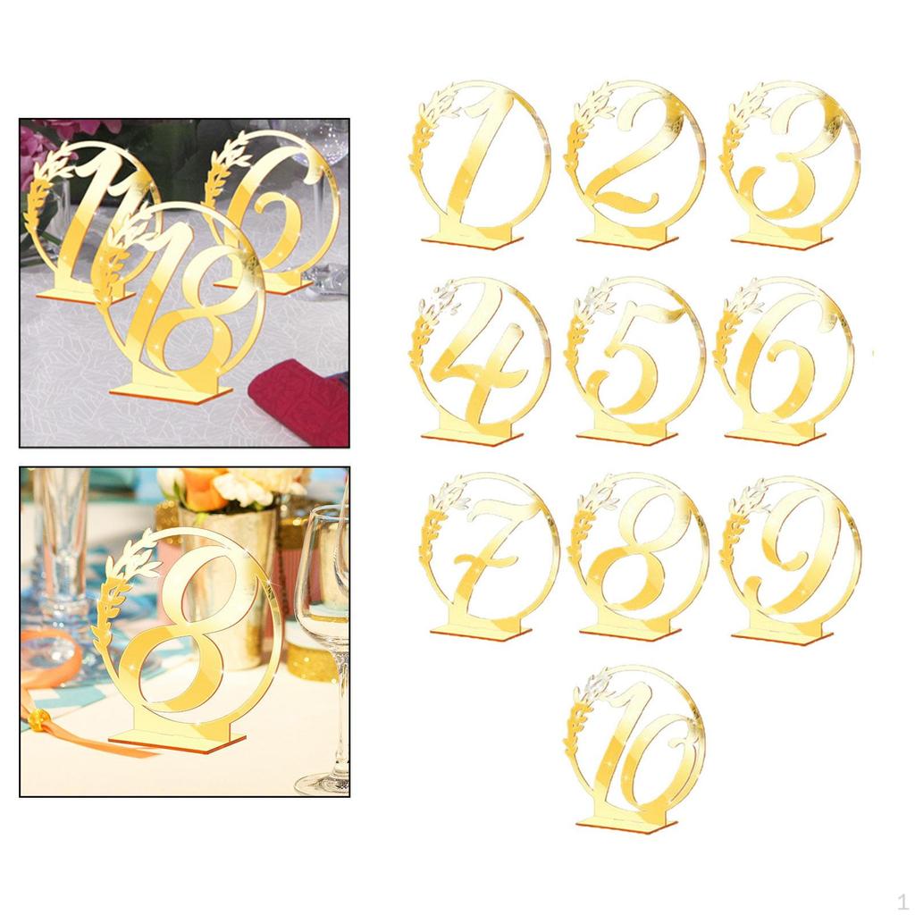 Heavy Duty Table Number Cards Plates with Base Decorative Acrylic Seating for