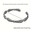 Bracciale con ali d'argento alla moda e versatile, braccialetto retrò punk alla moda, regali per festival di banchetti per uomini e donne, accessori di gioielli unici
