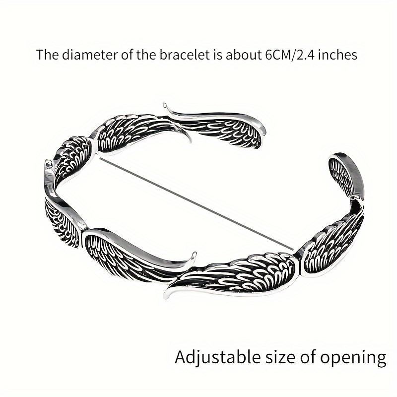 Bracciale con ali d'argento alla moda e versatile, braccialetto retrò punk alla moda, regali per festival di banchetti per uomini e donne, accessori di gioielli unici