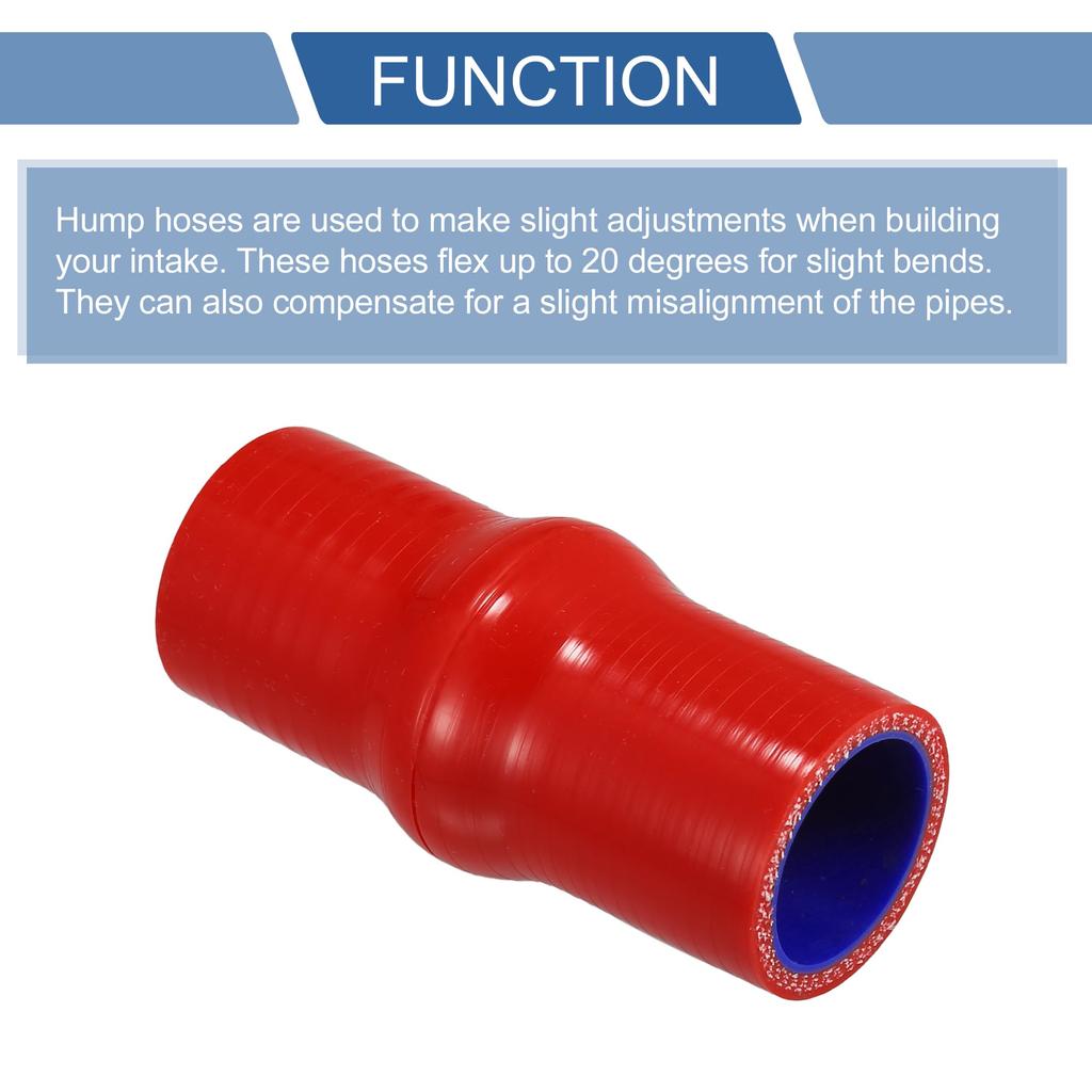 X AUTOHAUX 1pcs 32mm/1.26" 102mm/4.02" Length Red Blue Car Silicone Hose Hump Hose Hose Universal