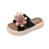Summer New Beaded Rose Soft Belt Fashionable Versatile Beach Wear Thick-bottomed Comfortable Slippers