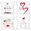 Hands Heart Love Design Throw Pillow Cushions Polyester pillowcase, sofa decorative cushion cov Headboard Pillow