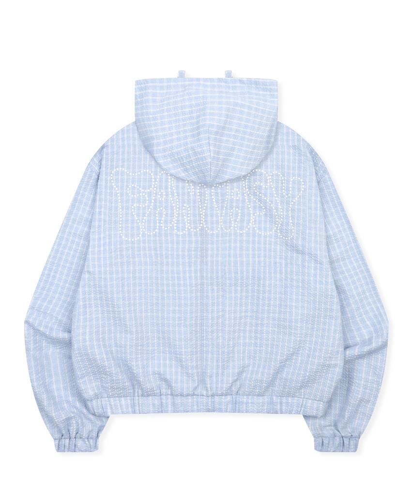 Glack Gzj002 Merlin Seersucker Check Windbreaker (Sky Blue)