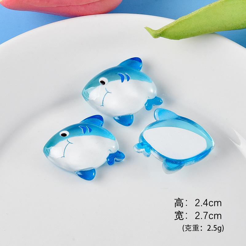 10Pcs New Cute Resin Cartoon Colorful Starfish, Dolphins, Sharks, Turtles Series Flat Back Parts Embellishments For Hair Bows