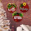 3pcs Christmas Decorations Plaid Fabric Stickers, Fabric Wooden Door Sign Door Hangers, Christmas Tree Decorations Christmas Hangers-Merry Christmas!