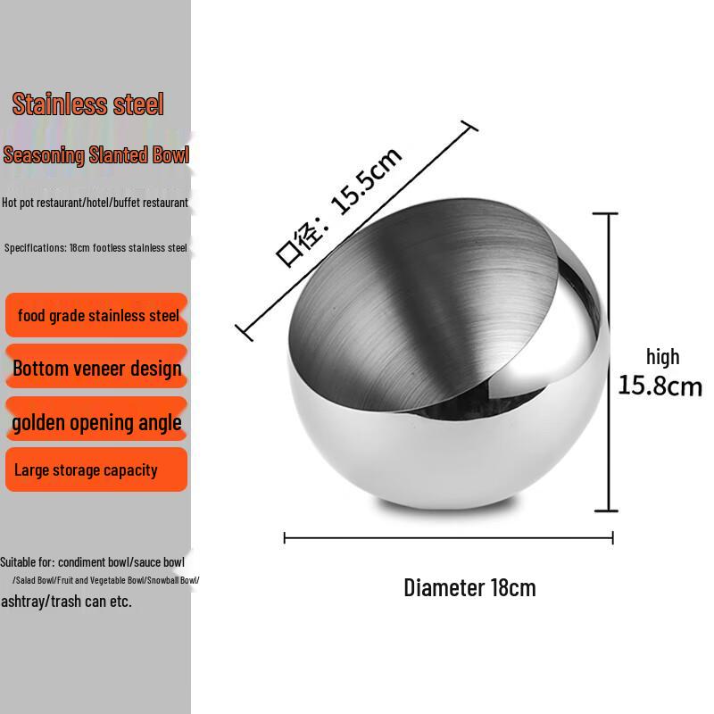 Homeglen Stainless Steel Slanted Seasoning Bowl