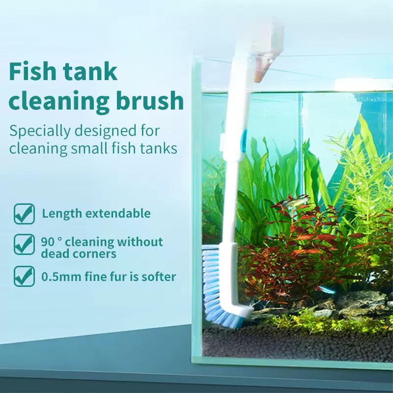 

Blue Flexible Long-Handled Retractable Fish Tank Cleaning Brush