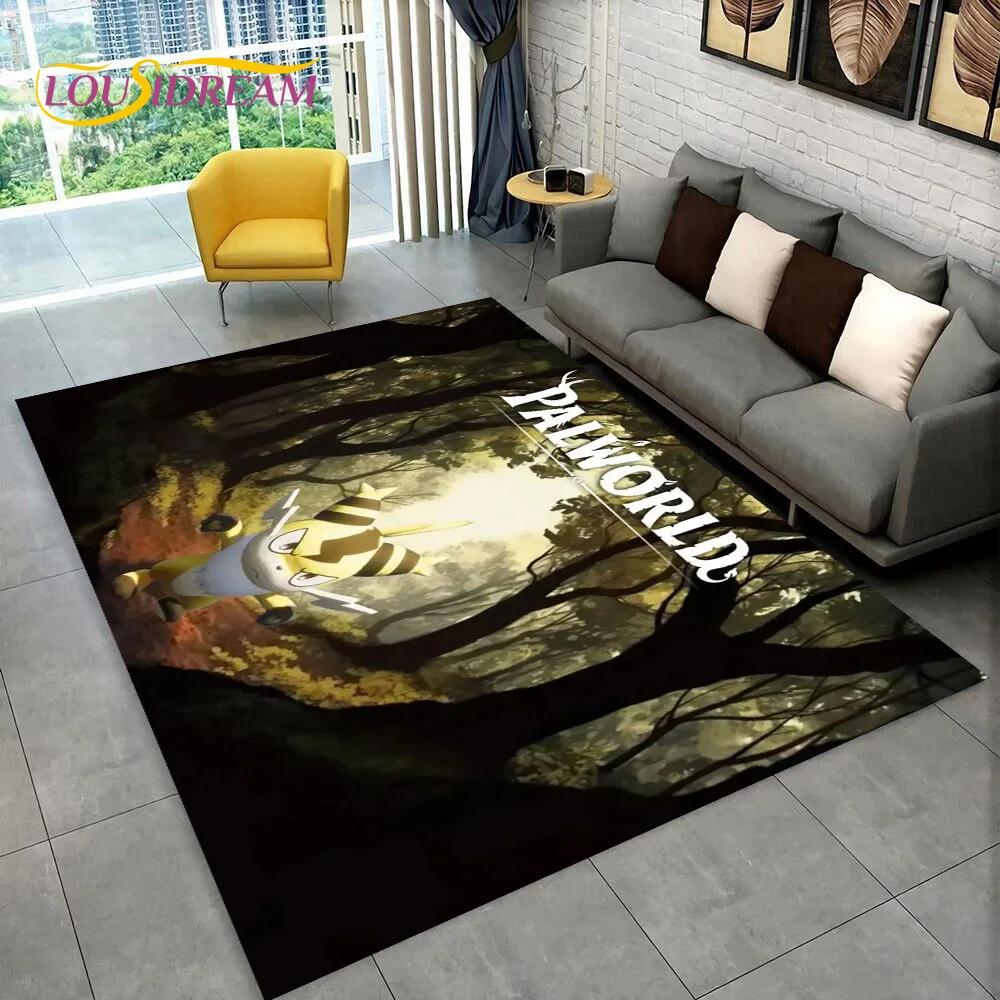 3D Cartoon Palworld Spiel Teppich für Zuhause Wohnzimmer Schlafzimmer Sofa Fußmatte Dekoration, Kinderteppich Rutschfeste Bodenmatte Geschenk