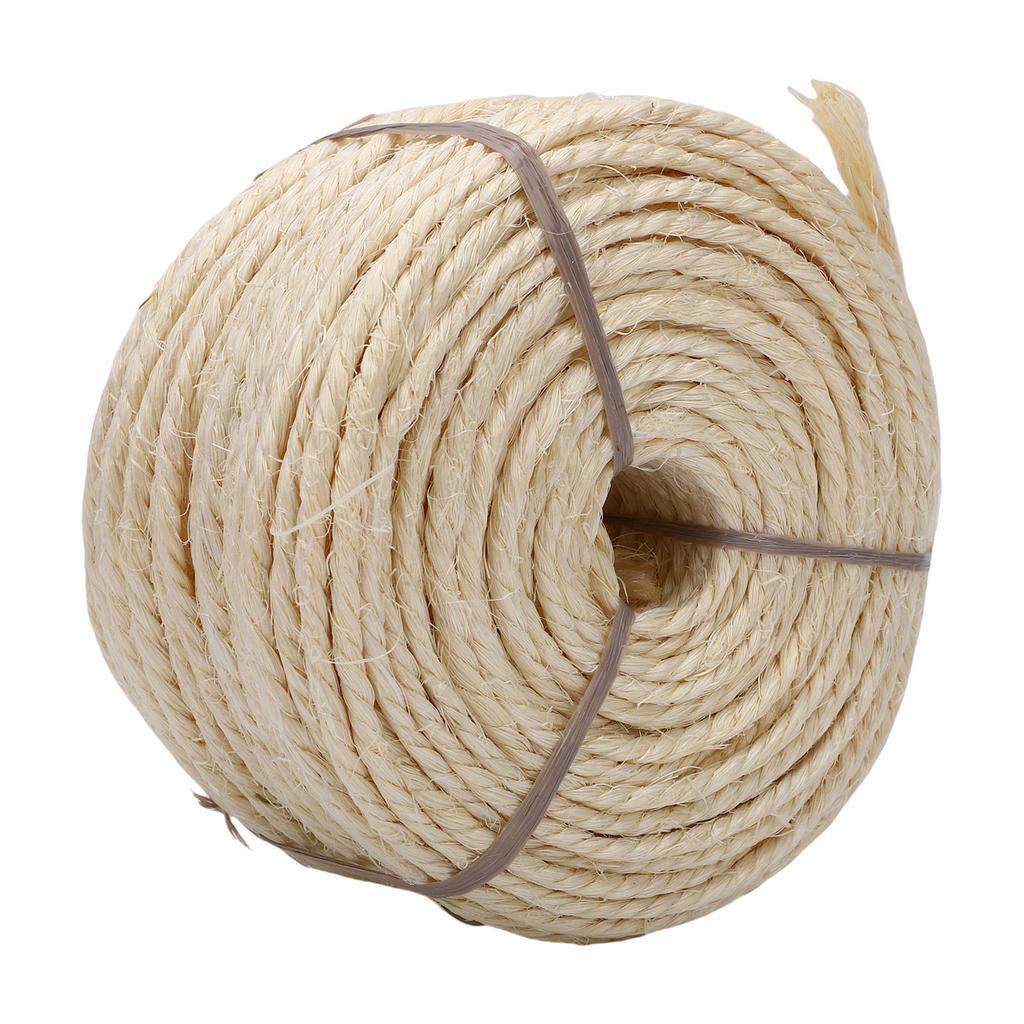 Sisal Rope DIY Soft Sturdy Cat Scratching Post Hemp Rope Replacement for Cat Toy 0.16in X 164ft White