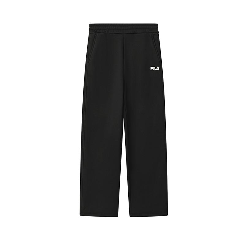 FILA Original Drawstring Womens Fleece Pants Fashion Simple Warm Dirt Resistant Loose Straight Casual Pants Women pants F51W549602FBK