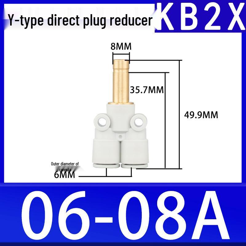 SMC Push-in Y Pneumatic Air Tube Fitting (White) KB2U04-99A, KB2X04-06A/08-10.