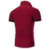 Herren Sommer Casual Besticktes Polohemd mit Umlegekragen und Colorblock-Bündchen