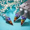 Antique Silver Seven Chakra Crystal Resin Pendulum with Semi-Precious Chips Pendant