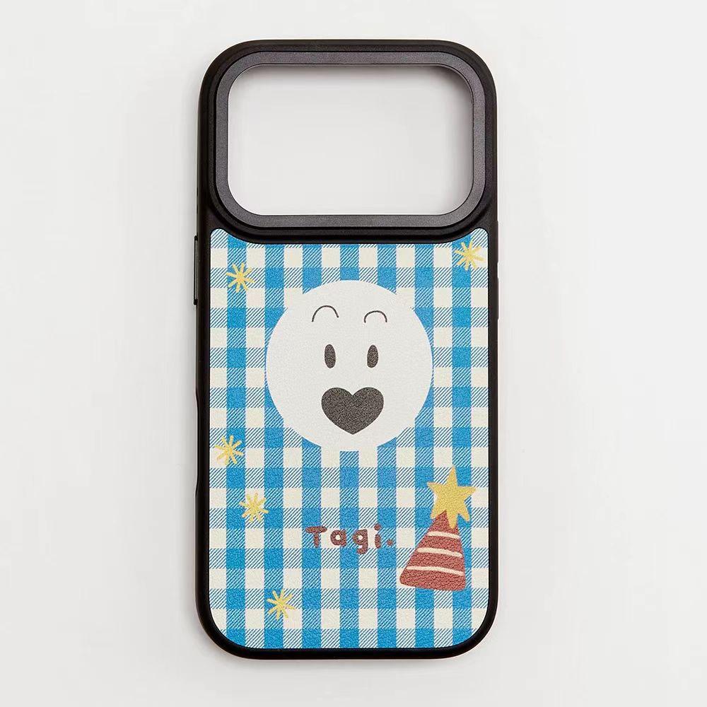 

Plaid Leather Phone Case for iPhone 15/16/17 Pro Max - Full Coverage Protective Cover 15 Pro Max