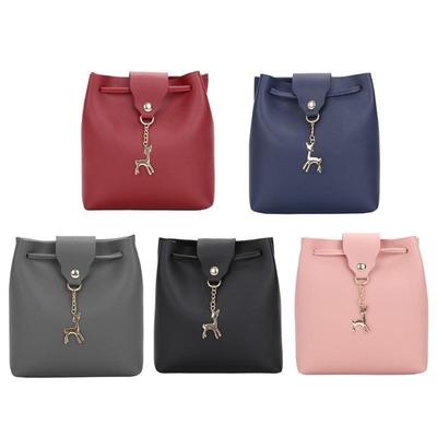 Women Messenger Bags Fashion Mini Bags with Deer Toy Women Bucket Shoulder Bag Satchel Mini Crossbody Bag Ladies Cute Purse