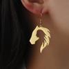 Teamer Punk Horse Head Stainless Steel Dangle Earrings Hollow Side Face Earrings For Women Girls Cool Jewelry Gift 2026 New