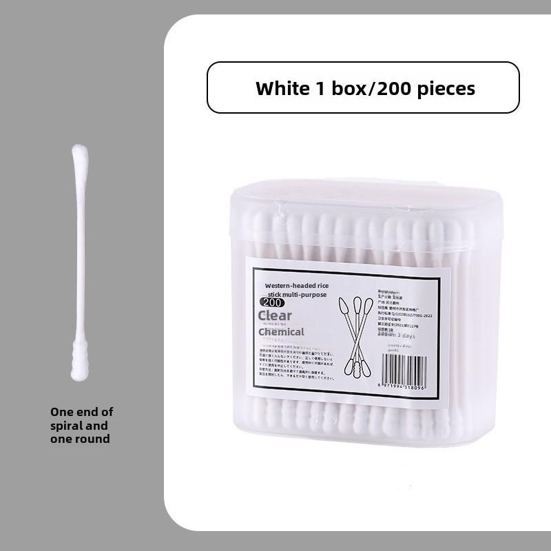 Black Cotton Swab Japanese Ear Pick - Disposable Double-Headed for Blackhead Cleaning