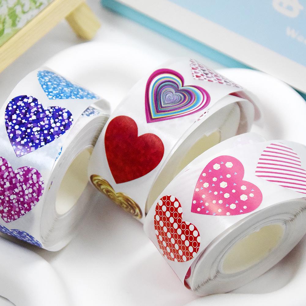 Red Heart Star Thank You Self-Adhesive Stickers - Handmade Wedding & Birthday Decoration Labels