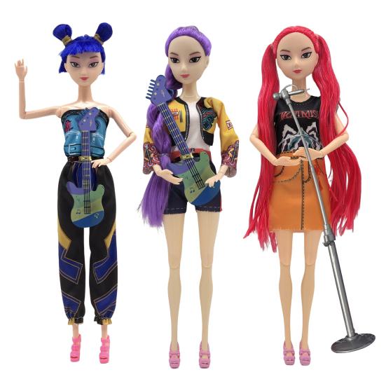 1/3Pcs 11.5-inch Kpop Hunter Girl Doll Movable Joints Girl Action Figure Decoration Animated Movie Character Collectible Toy Fans Enthusiasts Gift