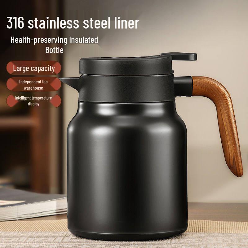 Tangs 316 Stainless Steel Large Capacity Teapot & Thermos with Tea Leaf Separator for Stewing Old White Tea