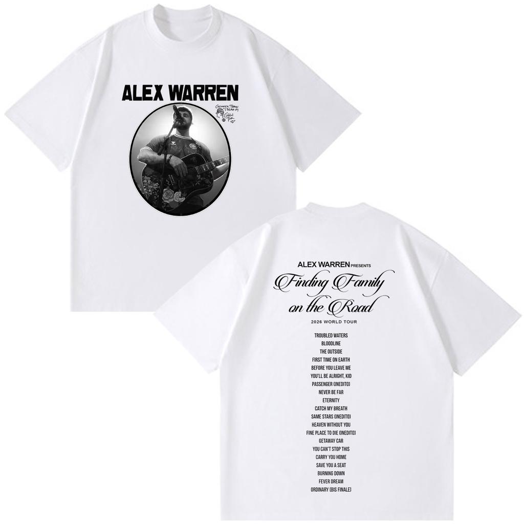 Alex Warren 2026 Tour Graphic Merch T Shirts Unisex Unisex Hip Hop Fashion Tshirts Short Sleeve Cotton Loose T Shirts Streetwear