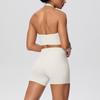 Cross-Border Halter Sports Vest & High-Waist Pocket Yoga Shorts Set