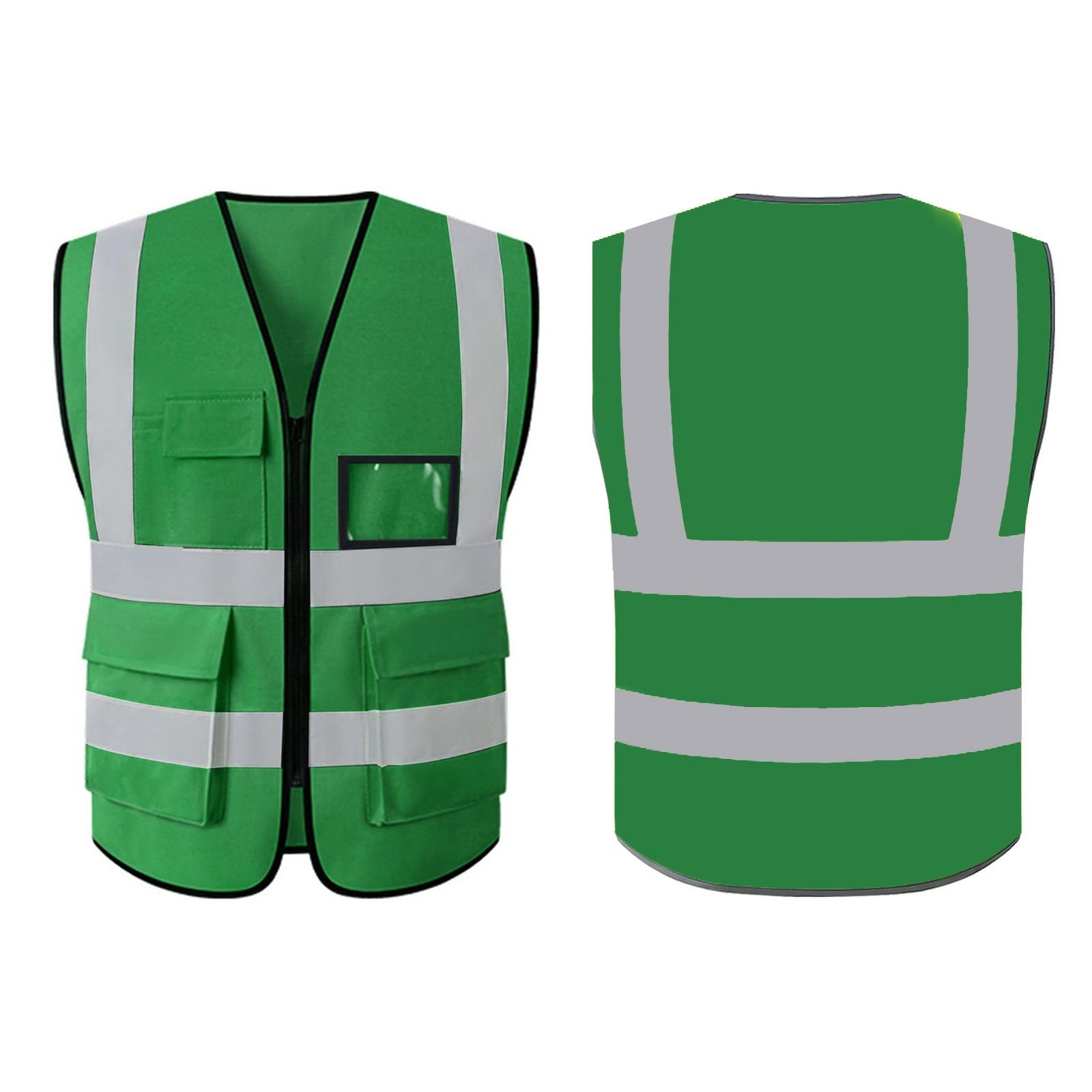 Personalized Custom Fluorescent Traffic Reflective Clothing Construction Vest Work Clothes Reflective Vest Flag Cloth XXXL зелёный