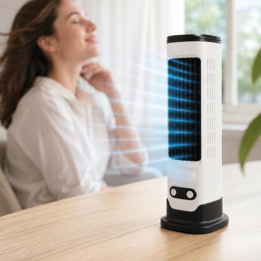 Bladeless Tower Fan Portable Standing Fan Plug-in for Home Bedroom