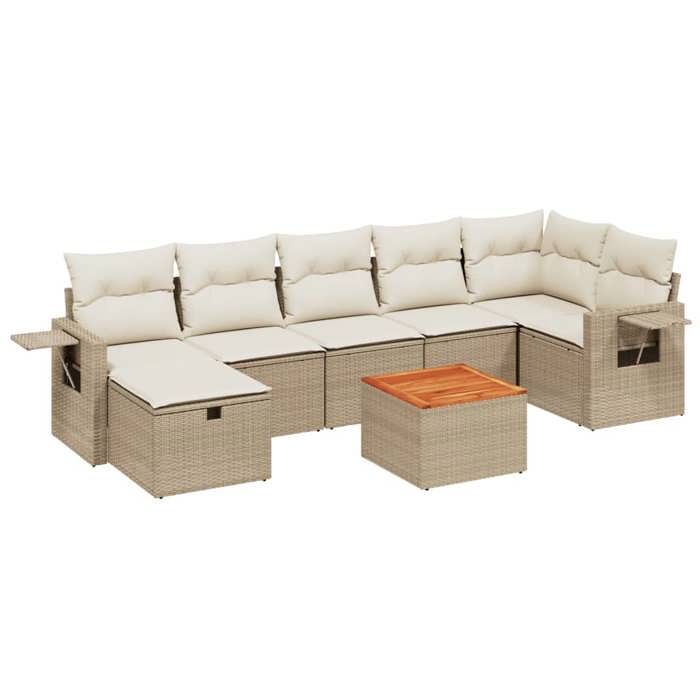 VidaXL Garden Lounge Set with Cushions 8 Pcs, Patio Sofas, Patio Furniture Set, Outdoor Furniture, Beige 3264957