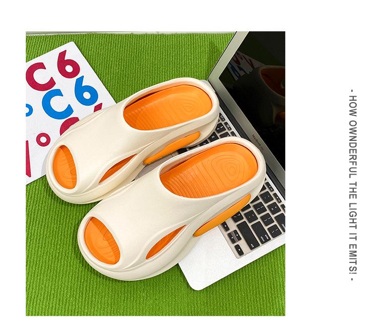 Cross-Border Trendy Color Block Thick Sole Non-Slip Breathable Sports Sandals for Couples