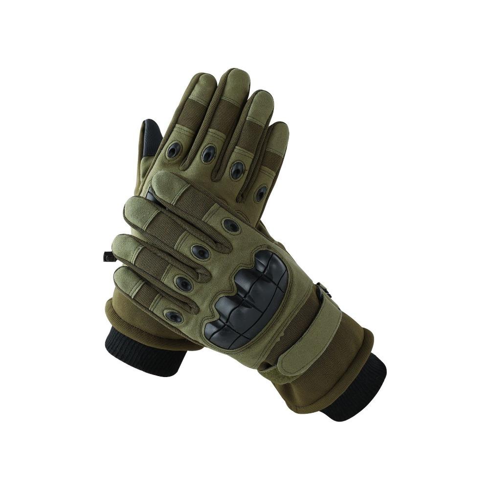Tactical Gloves Men's Cotton Thickened Touch Screen Windproof Waterproof Protective Velvet Thermal Gloves