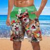 Men's Pattern Animal Cat Swimming Pants Hawaiian Designer Bohemian Casual Daily Holiday Pull Rope Clothing