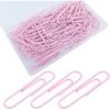 100Pcs 2 Inch Large Paper Clips, Light Pink Coated Jumbo Reble Big Paperclips for Office School Home Document Organizing